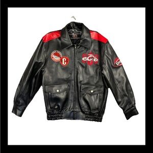 Orange County Choppers Leather Jacket Women’s medium 10-12 Embroidered Biker